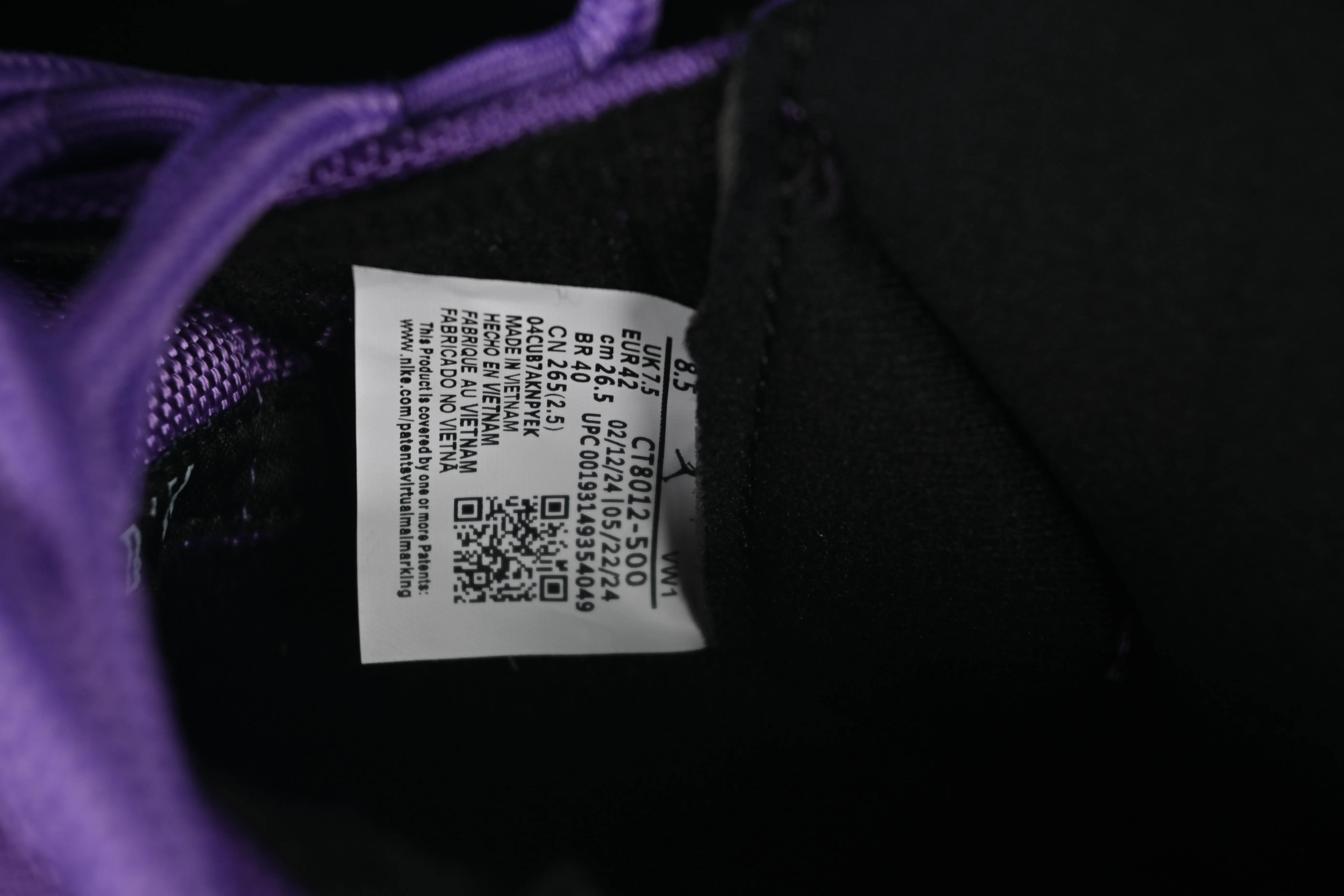 All categories Air Jordan Jordan series basketball shoes Air Jordan 11 Air Jordan 11 Retro AJ11 Joe 11 black and purple CT8012-500